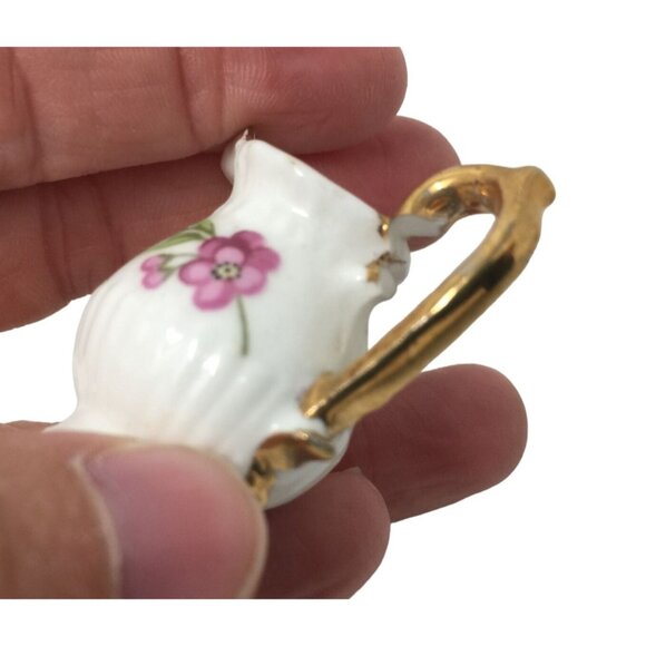 Vintage Miniature Fine Bone China Porcelain Tea Set- Tea Pot, Pitcher, Plate - Picture 5 of 16